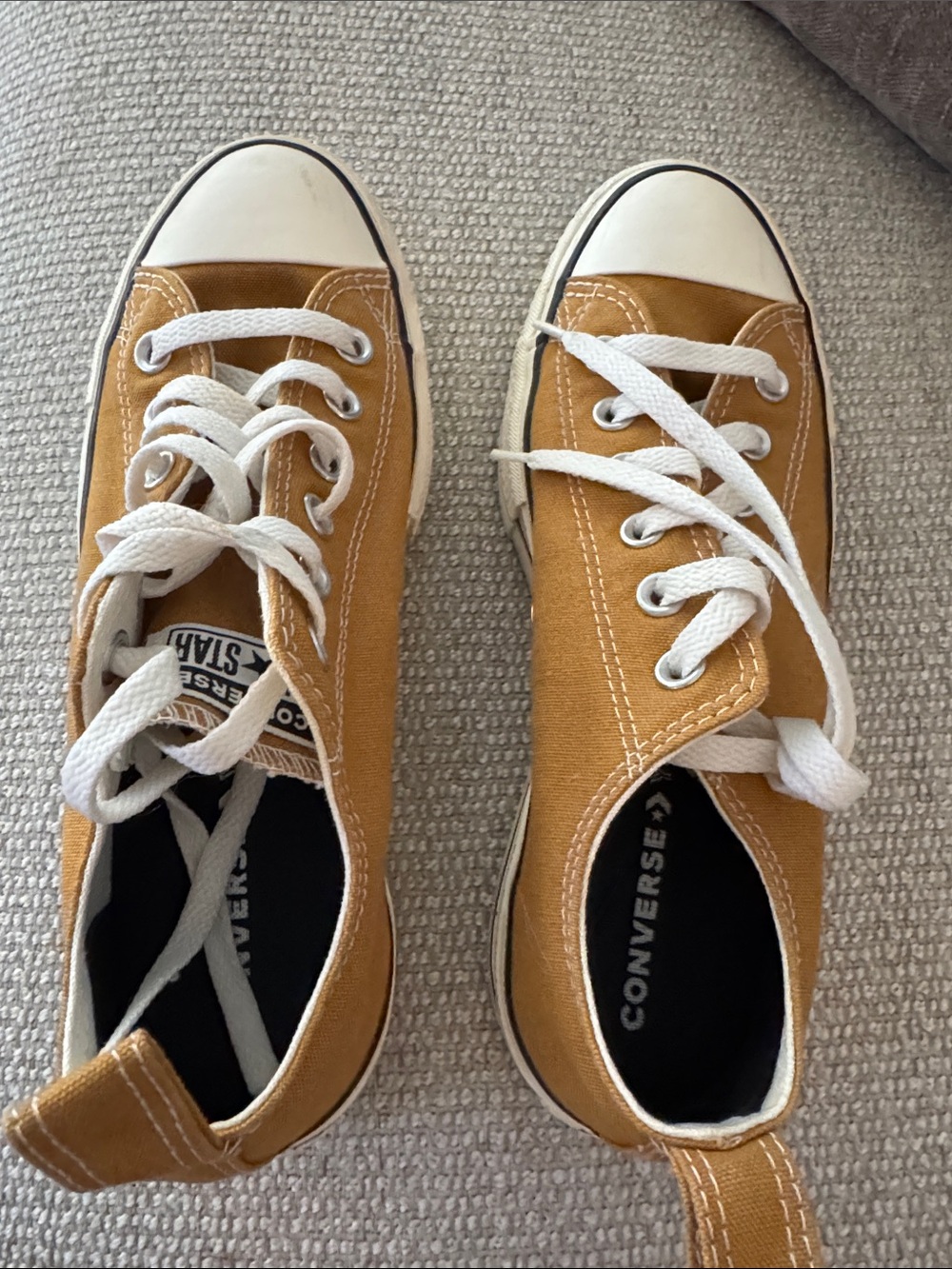 Converse Kids Low Top Canvas Sneakers in Mustard